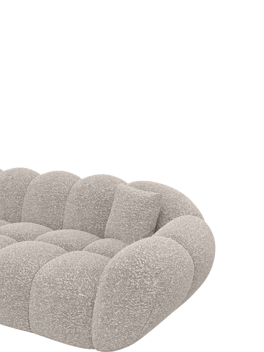 
Divano panoramico di design a 6 posti «Levante Studio» con rivestimento in bouclé - Bouclé Toffee
