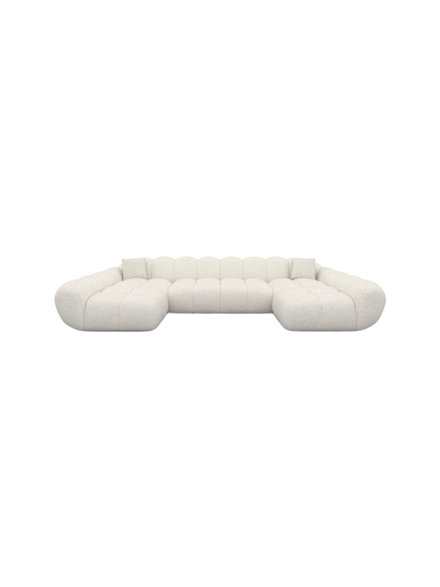
6-Sitzer Design Panorama-Sofa „Levante Studio“ mit Bouclé-Bezug - Bouclé Graphit