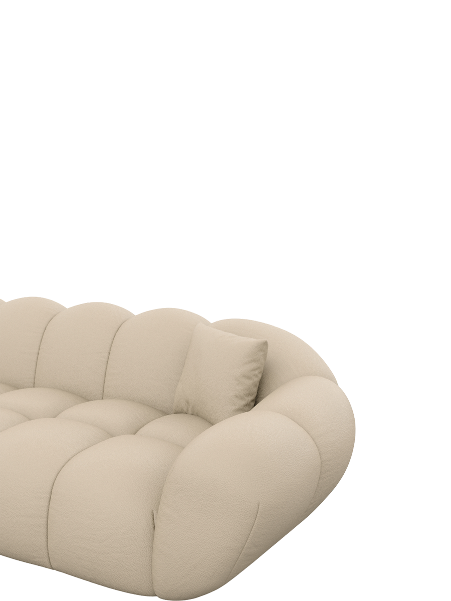 
6-Sitzer Design Echtleder Panorama-Sofa „Levante Studio“ - Echtleder Beige