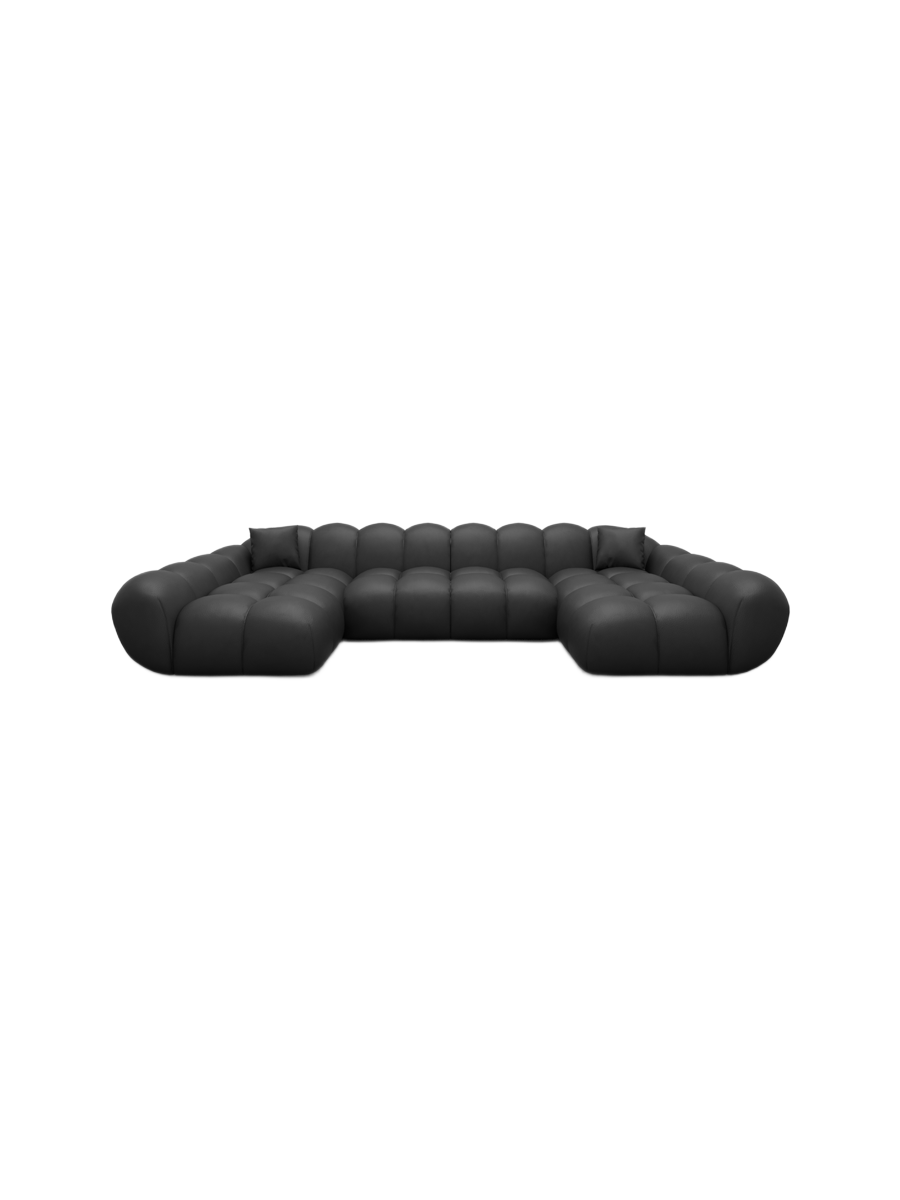 
6-Sitzer Design Echtleder Panorama-Sofa „Levante Studio“ - Echtleder Beige