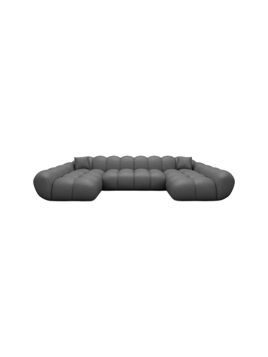 
6-Sitzer Design Echtleder Panorama-Sofa „Levante Studio“ - Echtleder Beige