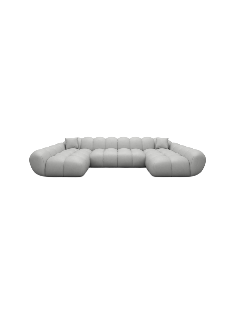 
6-Sitzer Design Echtleder Panorama-Sofa „Levante Studio“ - Echtleder Beige