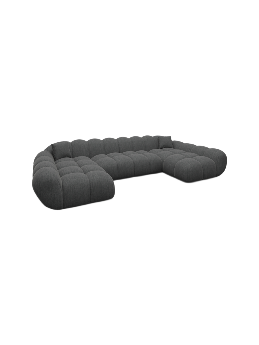 
6-Sitzer Design Panorama-Sofa „Levante Studio“ mit Strukturstoff-Bezug - Strukturstoff Anthrazit