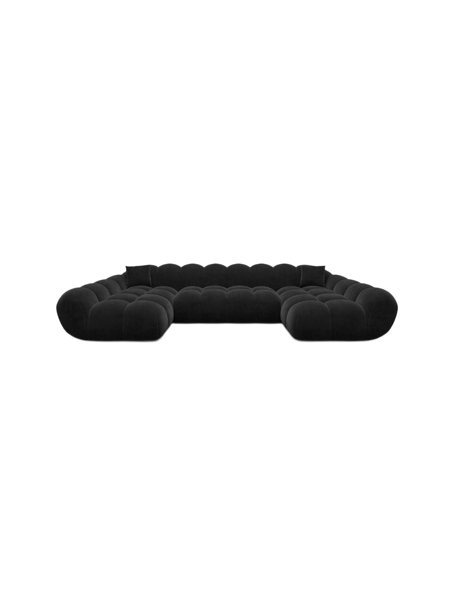 
6-seat designer panoramic sofa “Levante Studio” with velvet upholstery - Velvet cover Beige