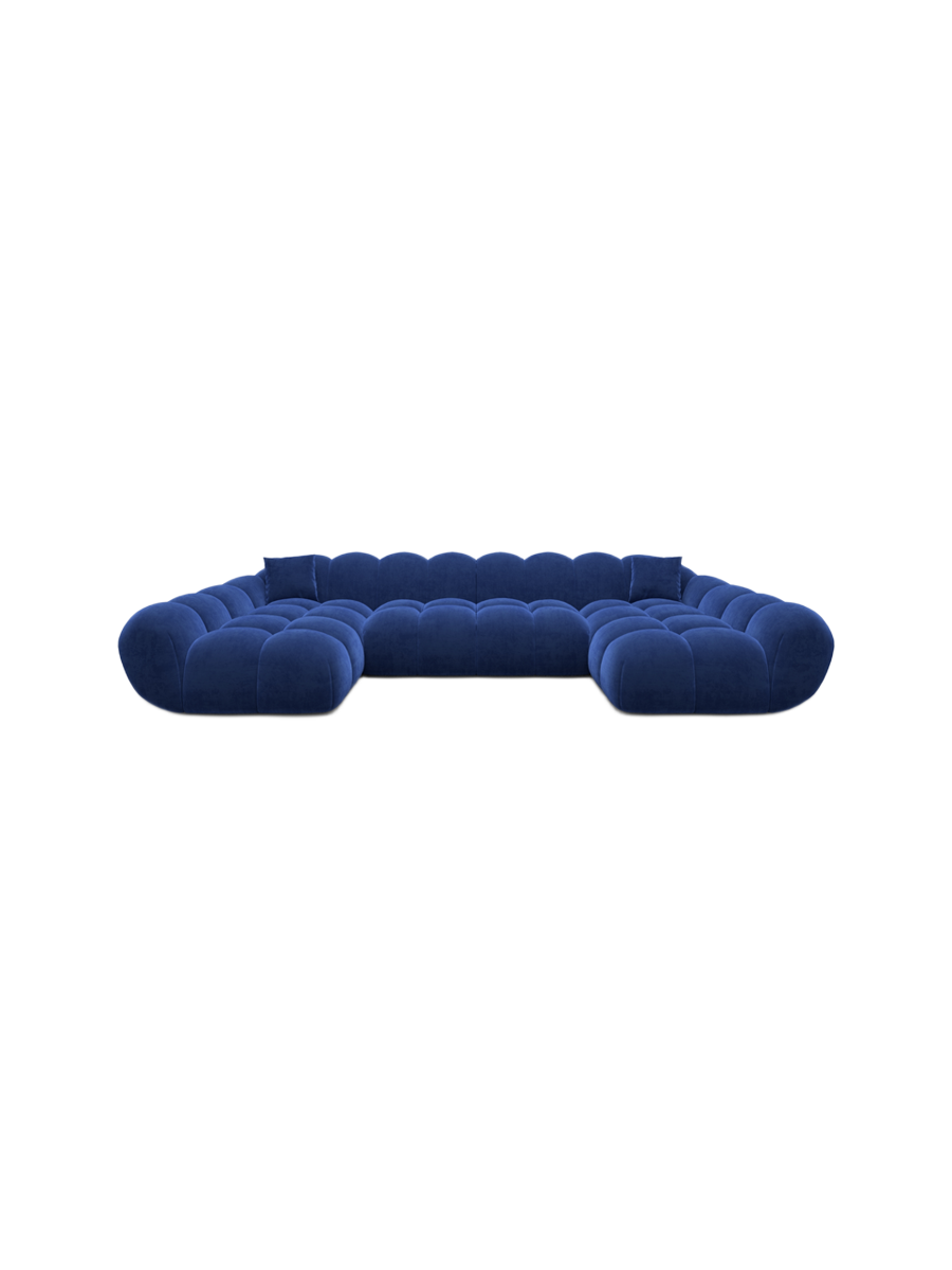 
6-seat designer panoramic sofa “Levante Studio” with velvet upholstery - Velvet cover Beige