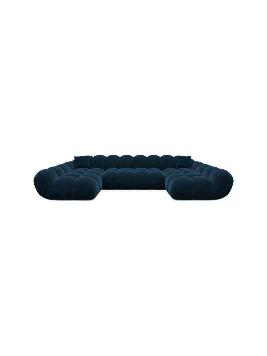 
6-seat designer panoramic sofa “Levante Studio” with velvet upholstery - Velvet cover Beige