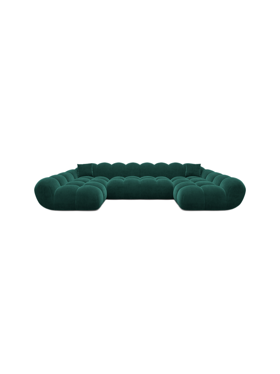 
6-seat designer panoramic sofa “Levante Studio” with velvet upholstery - Velvet cover Beige