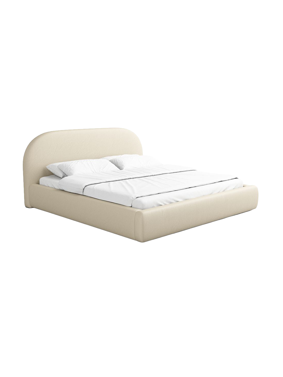 
Design Polsterbett „Zahra“ mit Ablagefach, Kunstleder Beige - 140 x 200 cm