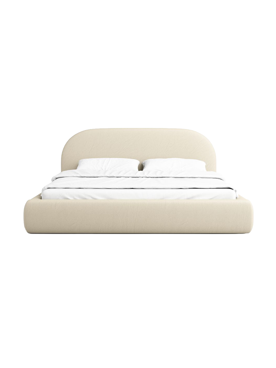 
Design Polsterbett „Zahra“ mit Ablagefach, Kunstleder Beige - 140 x 200 cm