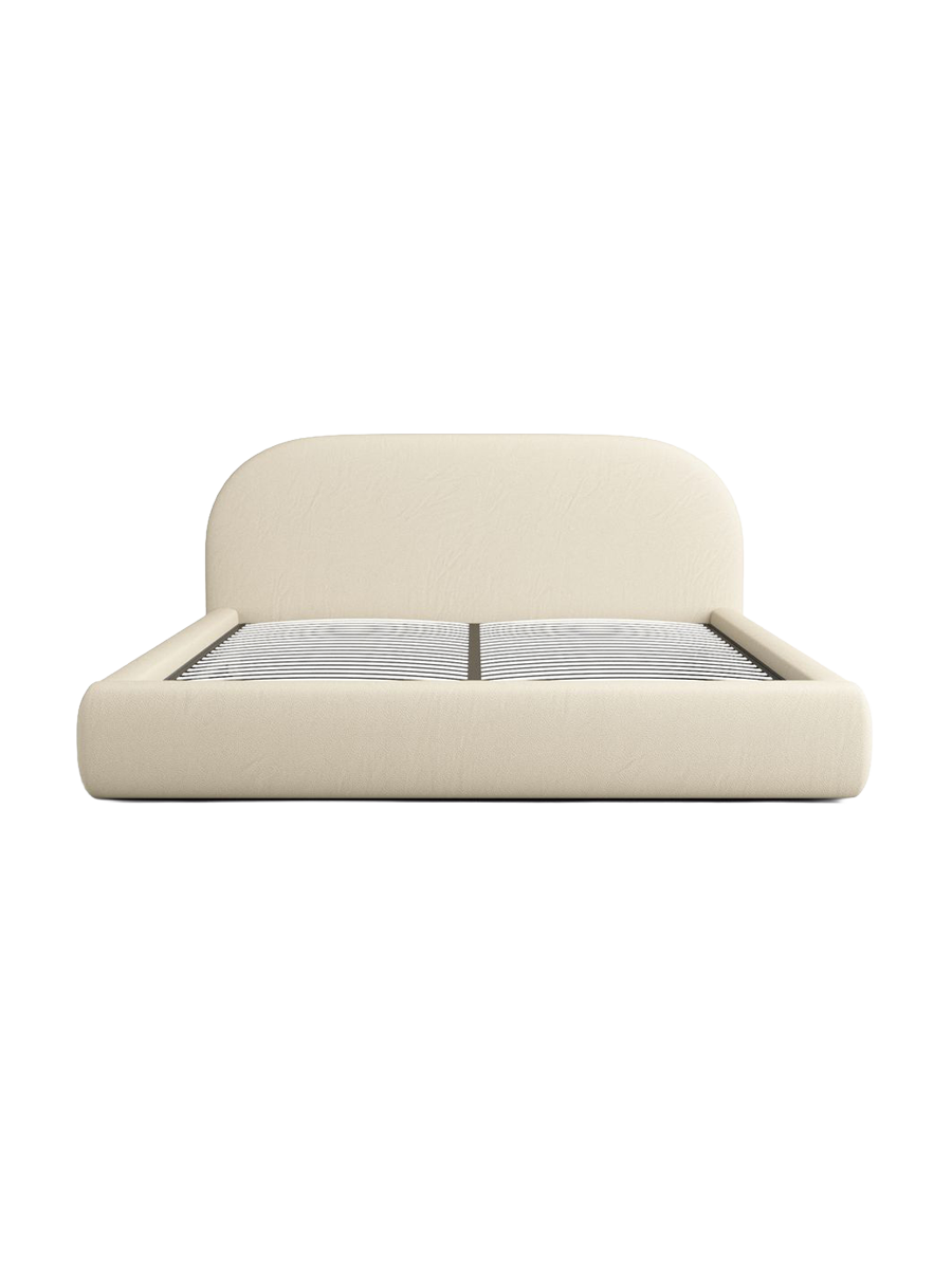 
Design Polsterbett „Zahra“ mit Ablagefach, Kunstleder Beige - 140 x 200 cm