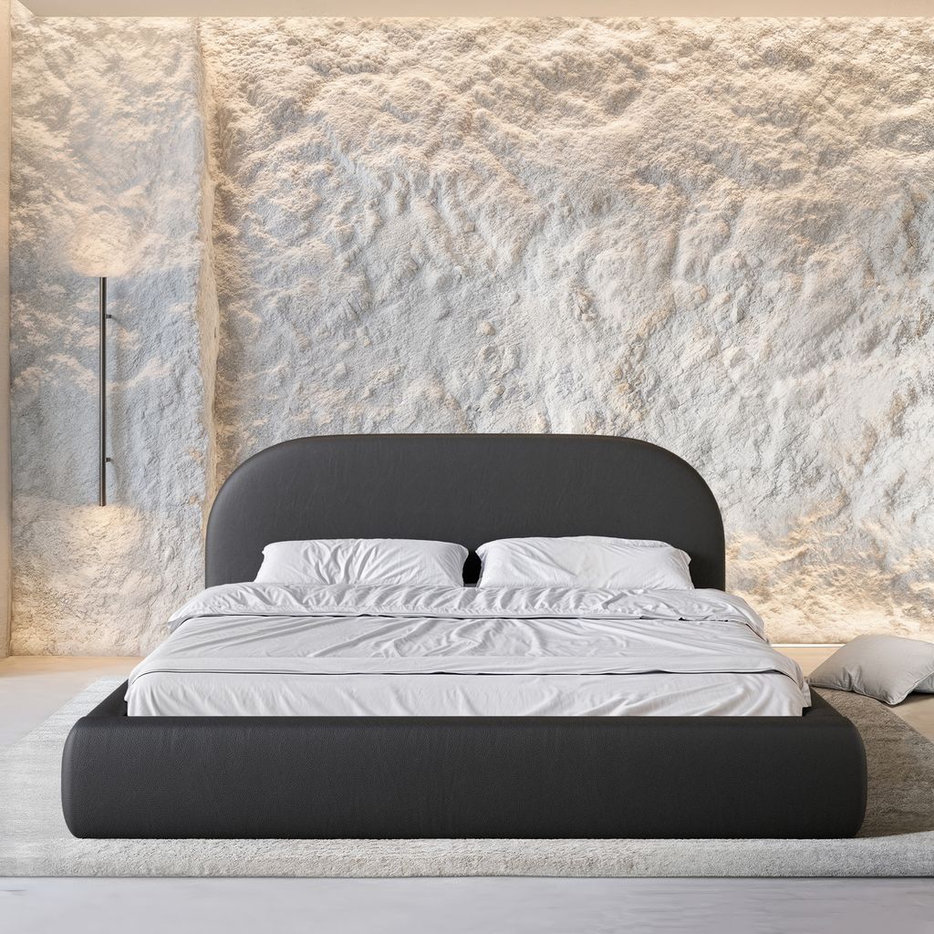 
Design Polsterbett „Zahra“ mit Ablagefach, Kunstleder Schwarz - 140 x 200 cm