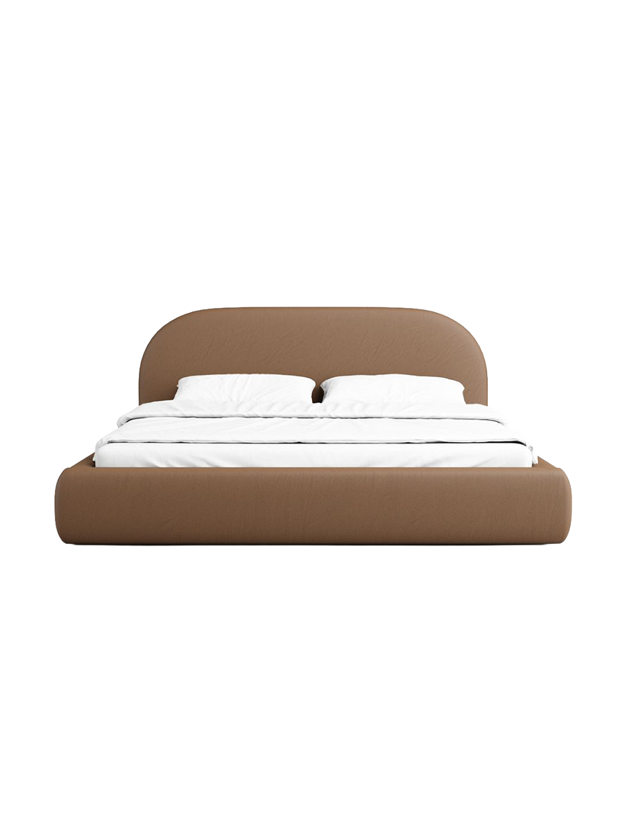 
Design Polsterbett „Zahra“ mit Ablagefach, Kunstleder Choco Brown - 140 x 200 cm