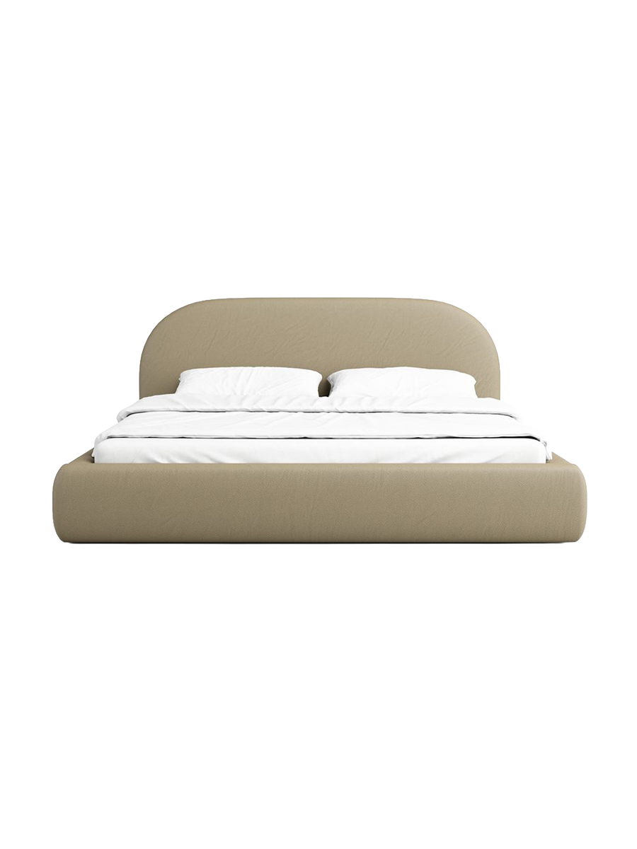 
Design Polsterbett „Zahra“ mit Ablagefach, Kunstleder Beige dunkel - 140 x 200 cm