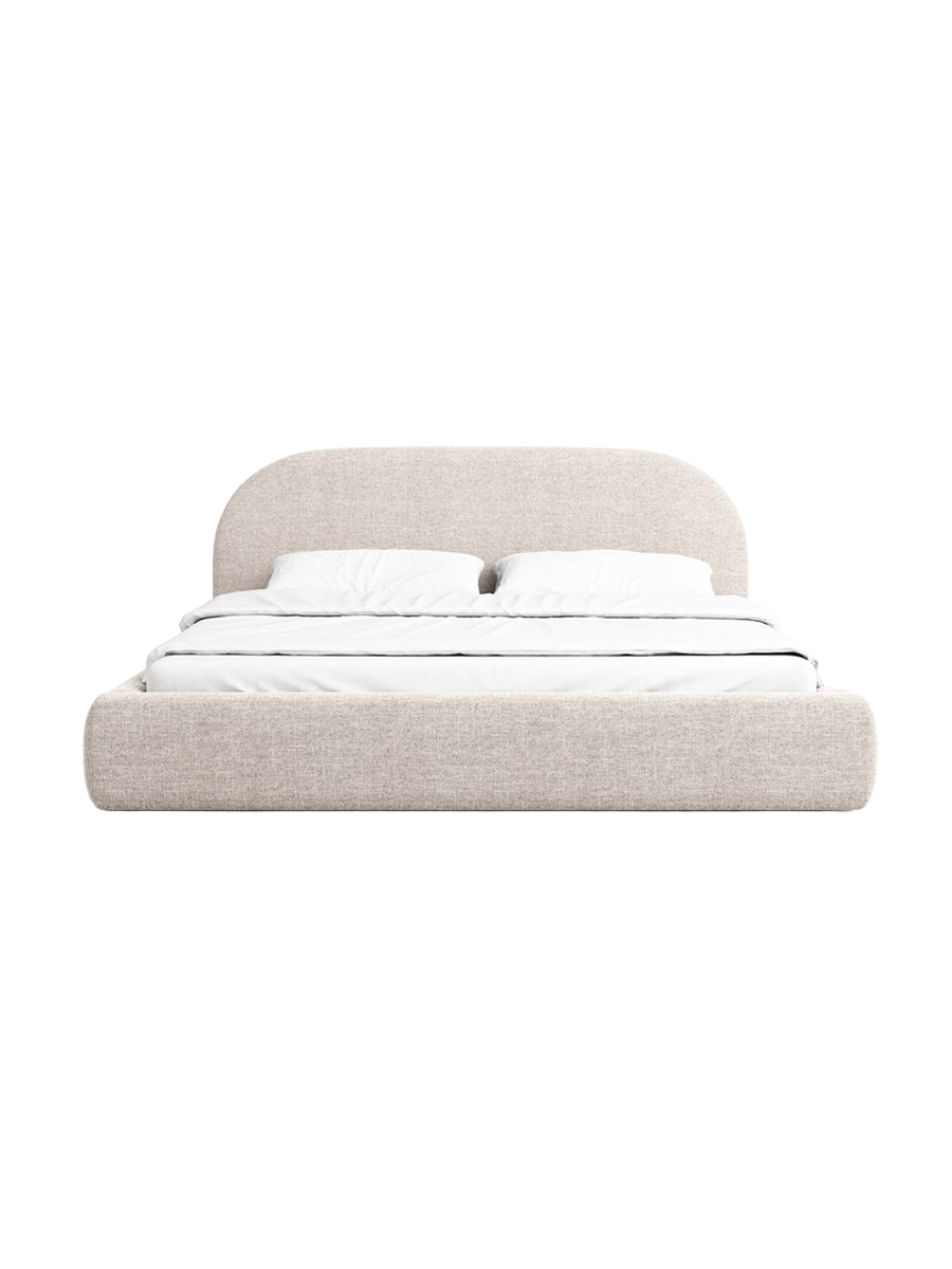 
Design Polsterbett „Zahra“ mit Ablagefach, Webstoff Beige - 140 x 200 cm