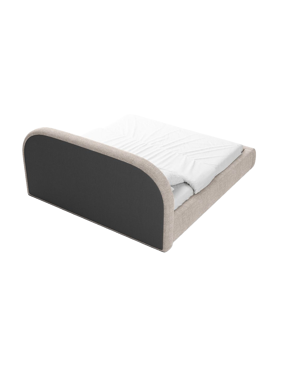 
Design Polsterbett „Zahra“ mit Ablagefach, Webstoff Beige - 140 x 200 cm