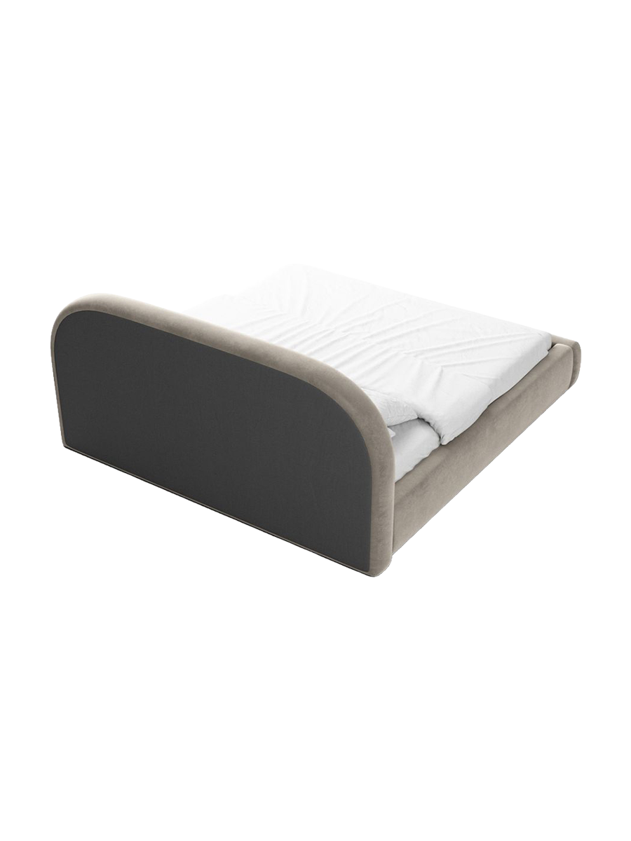 
Design Polsterbett „Zahra“ mit Ablagefach, Samt Beige dunkel - 140 x 200 cm