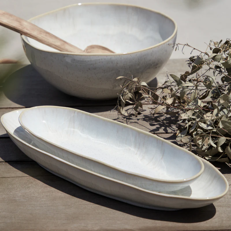 
Handcrafted Serving Platter "Eivissa" - Sand Beige / Medium