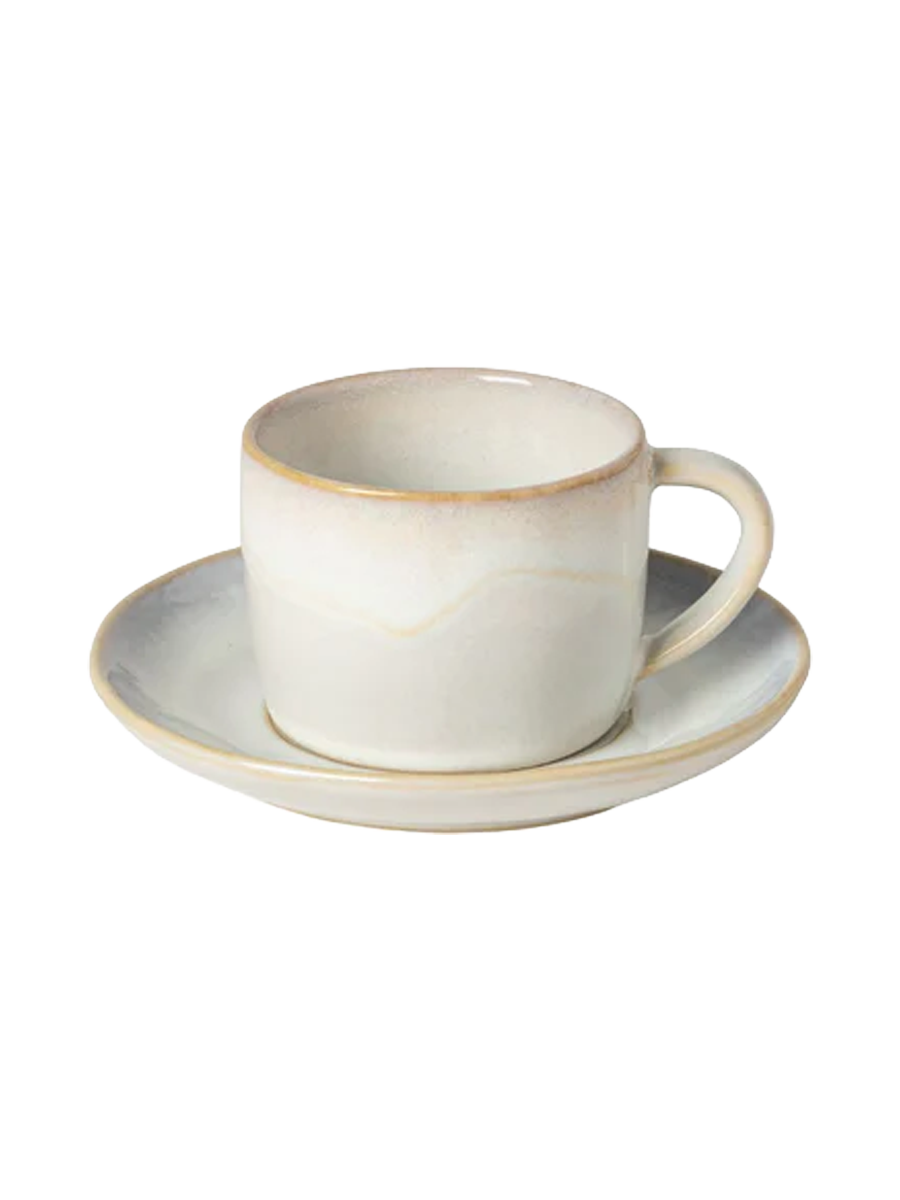 
Handmade Coffee & Tea Cup "Brisa" with Saucer - Salt