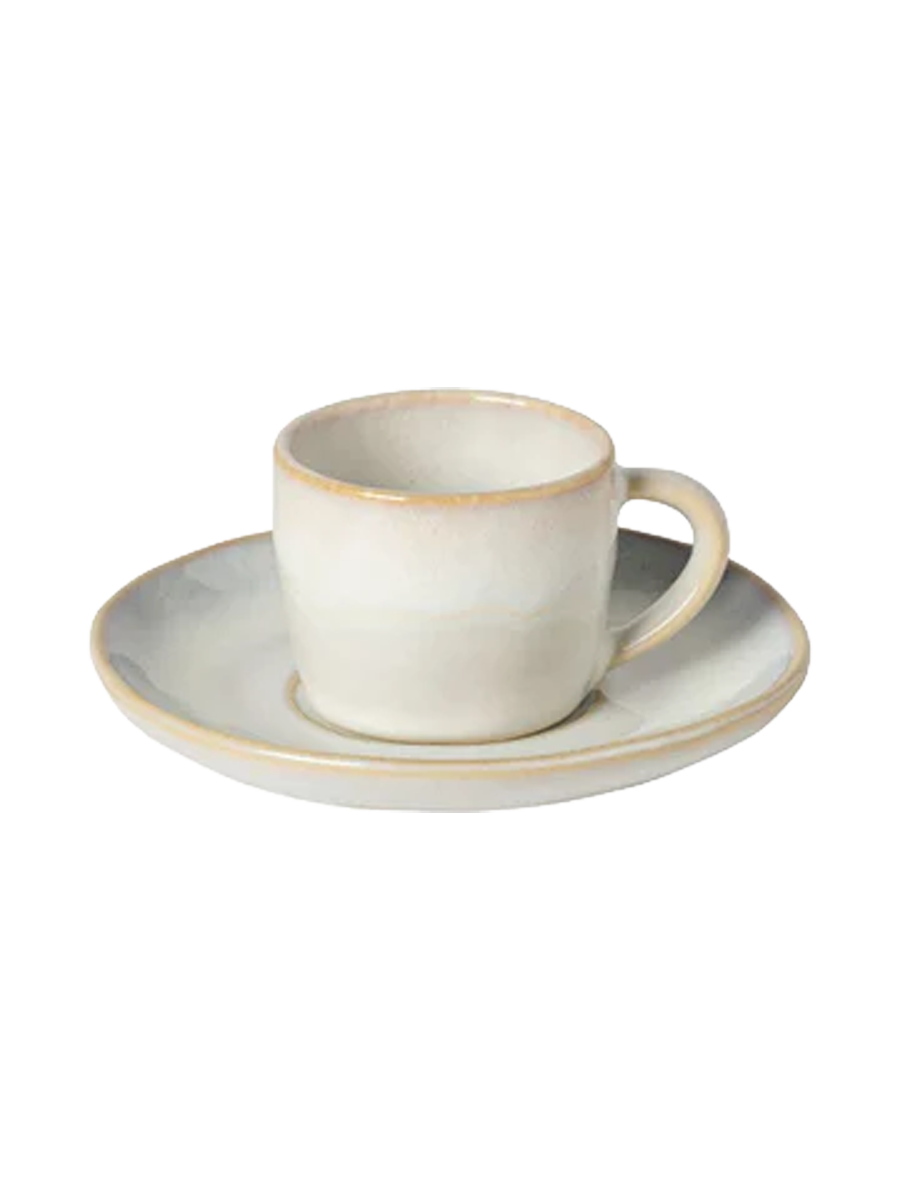 
Handmade Espresso Cup "Brisa" with Saucer - Salt