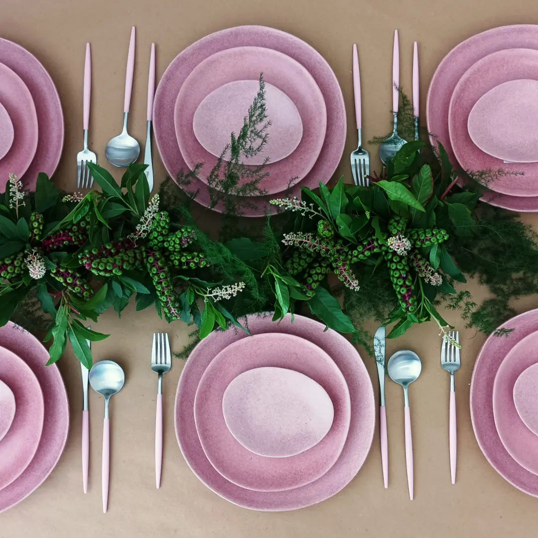 
Handmade Dinnerware Set "Livia Rosa", 4 people, 12-piece