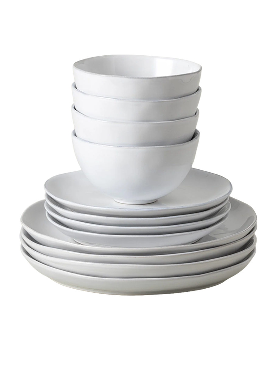 
Handmade Dinnerware Set "Livia White", 4 people, 12 pieces