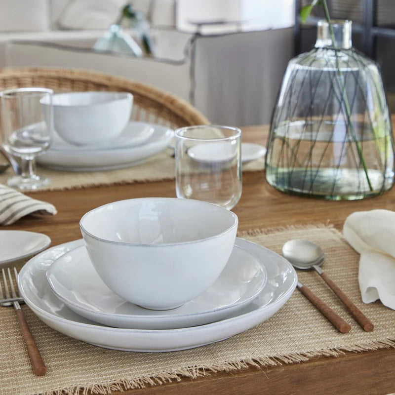 
Handmade Dinnerware Set "Livia White", 4 people, 12 pieces