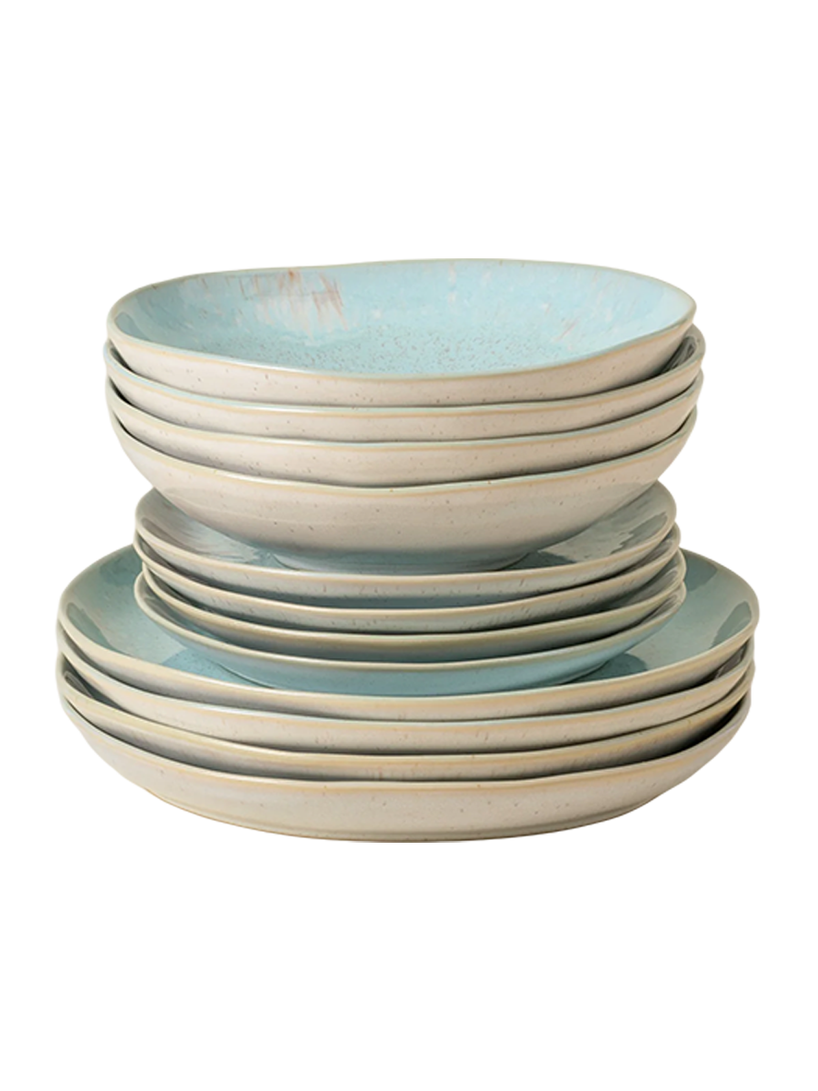 
Handmade dinnerware set "Eivissa Sea Blue", 4 people, 12 pieces