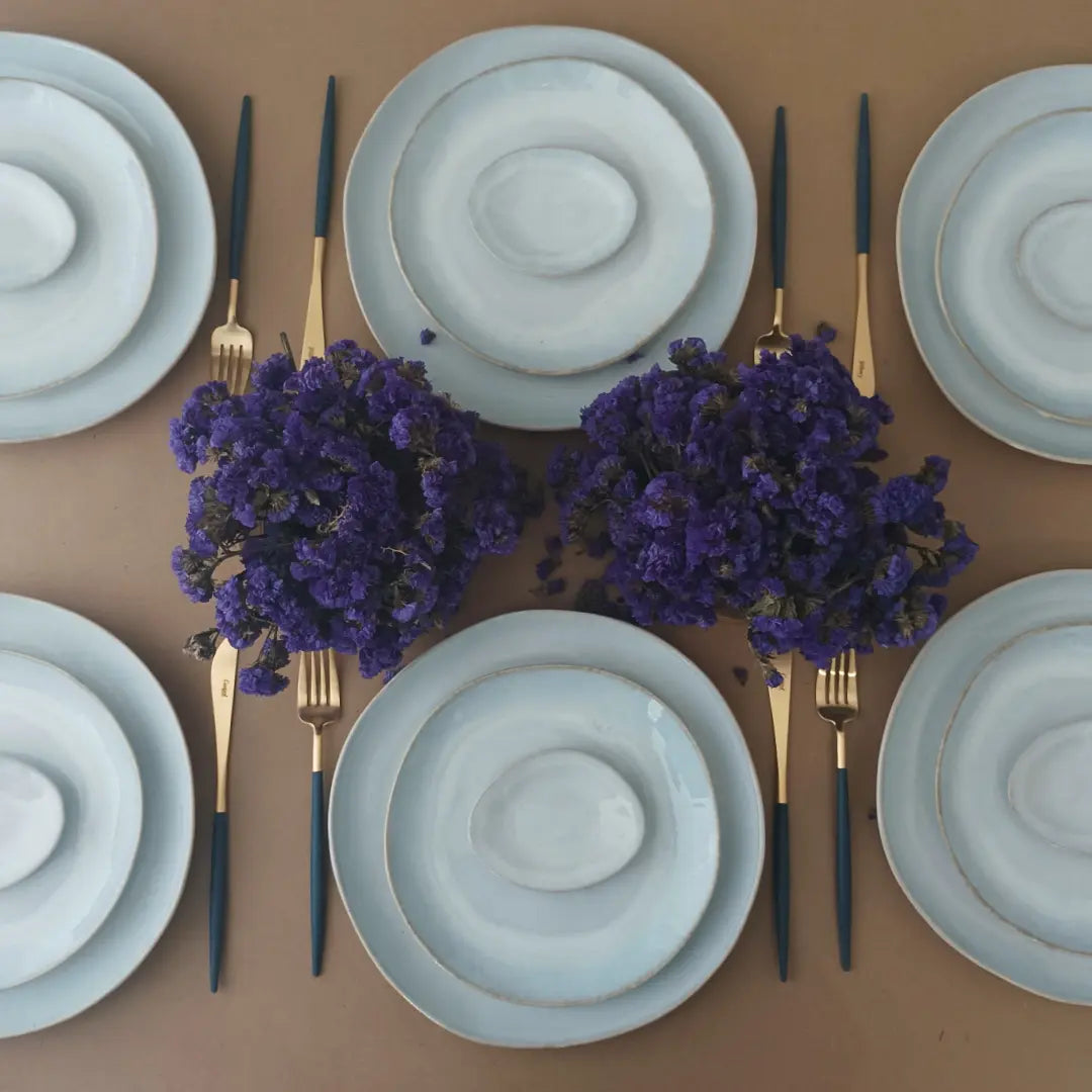 
Handmade Dinnerware Set "Brisa Salt", 4 Persons, 12 Pieces
