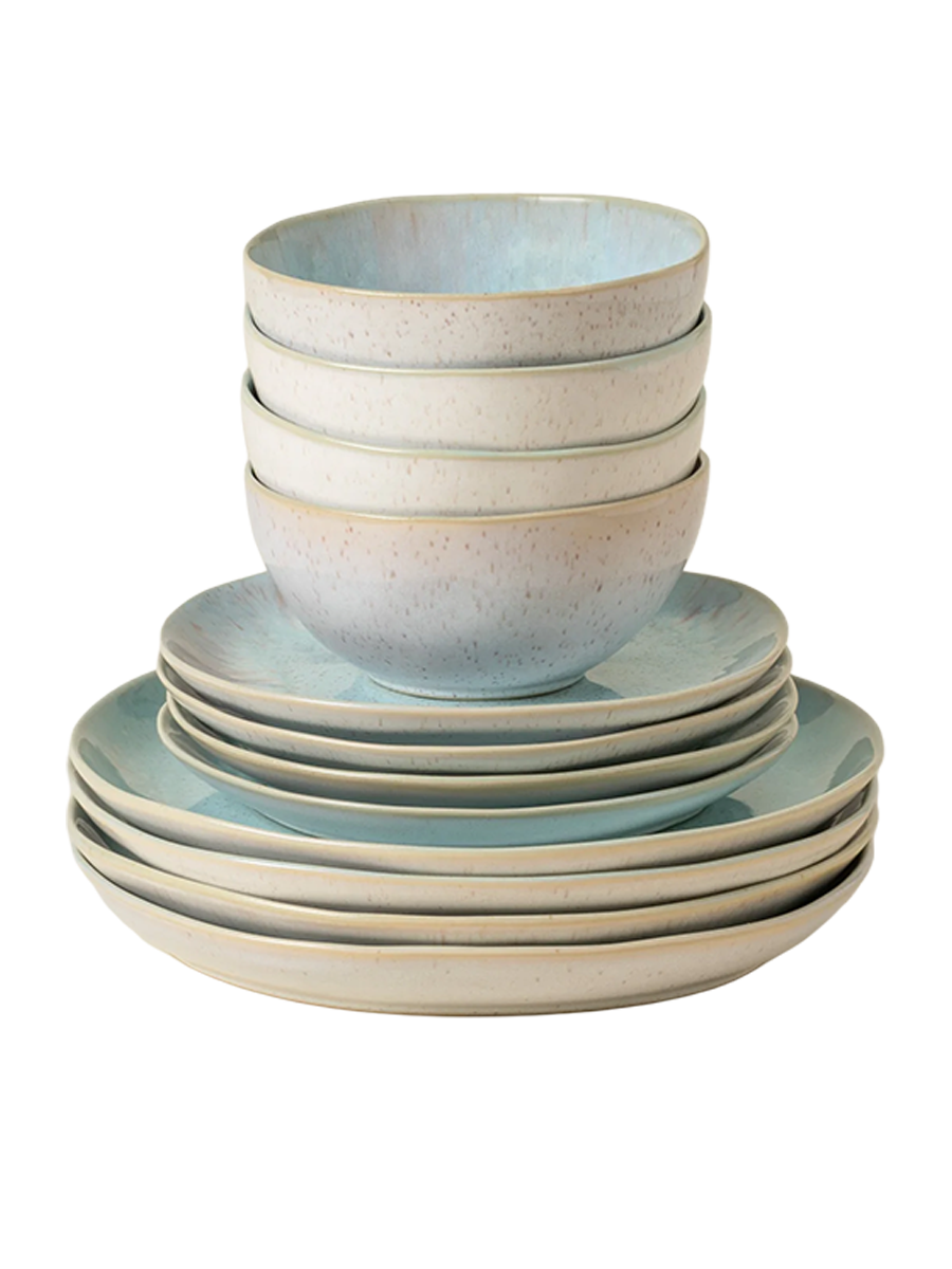 
Handmade Dinnerware Set "Eivissa II Sea Blue", 4 people, 12-piece