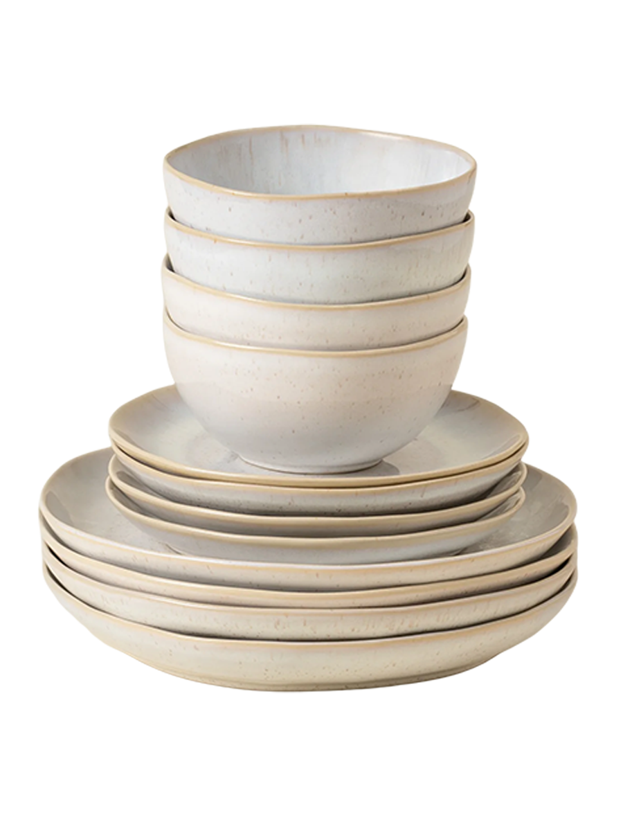 
Handmade Dinnerware Set "Eivissa II Sand", 4 people, 12 pieces