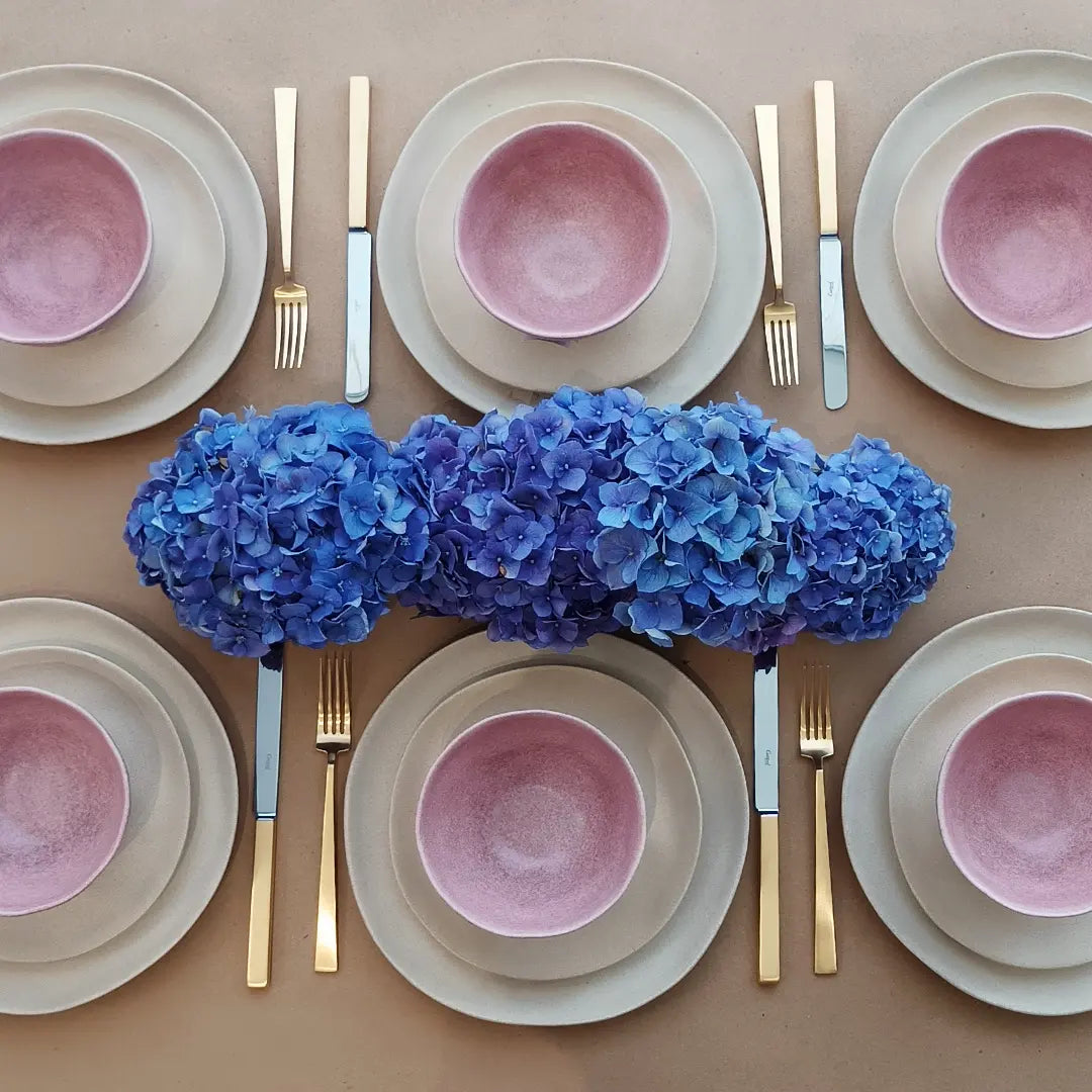 
Assiette à salade et à dessert artisanale « Livia » - Jaune champagne