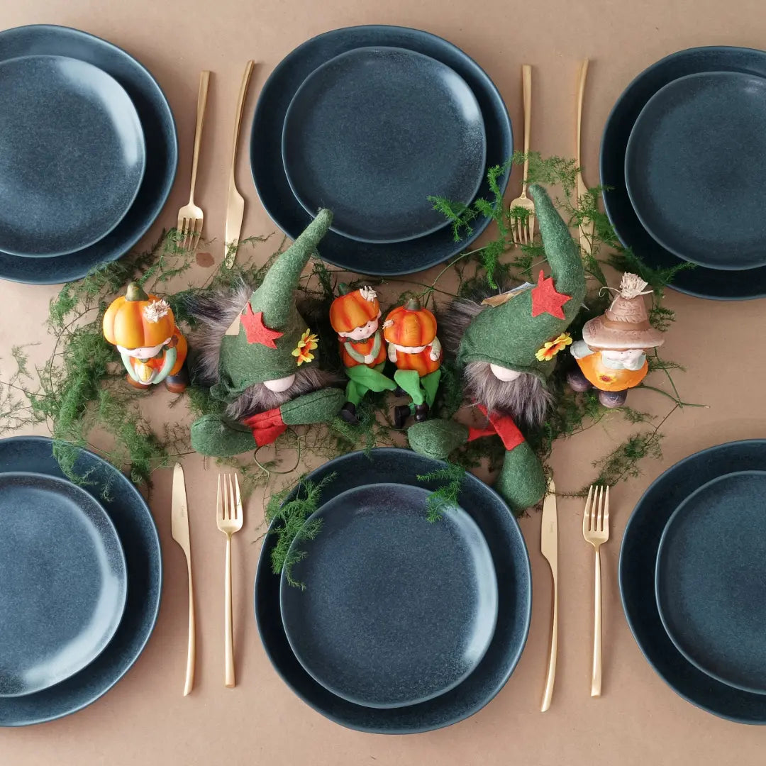 
Handmade Dinnerware Set "Livia Black," 6 Persons, 30 Pieces