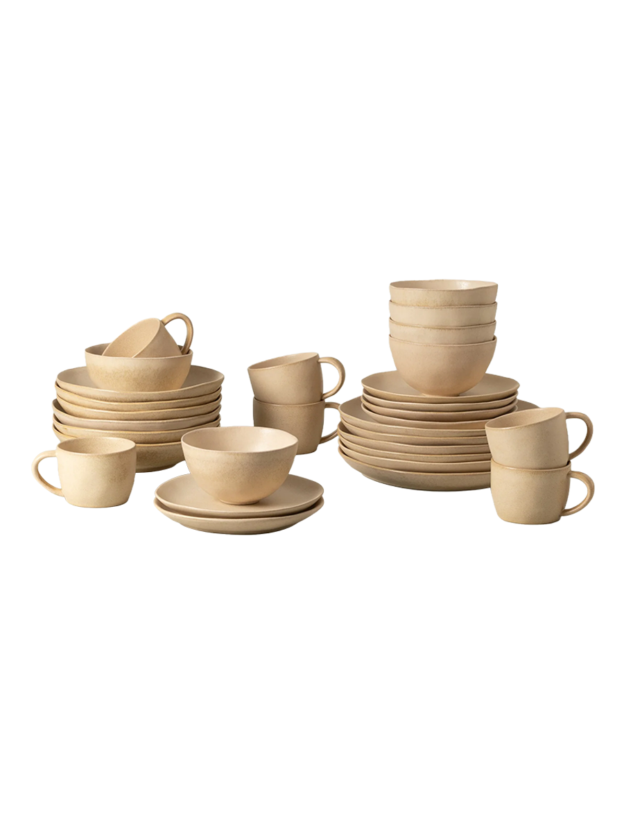 
Handmade dinnerware set "Livia Champagne", 6 people, 30 pieces