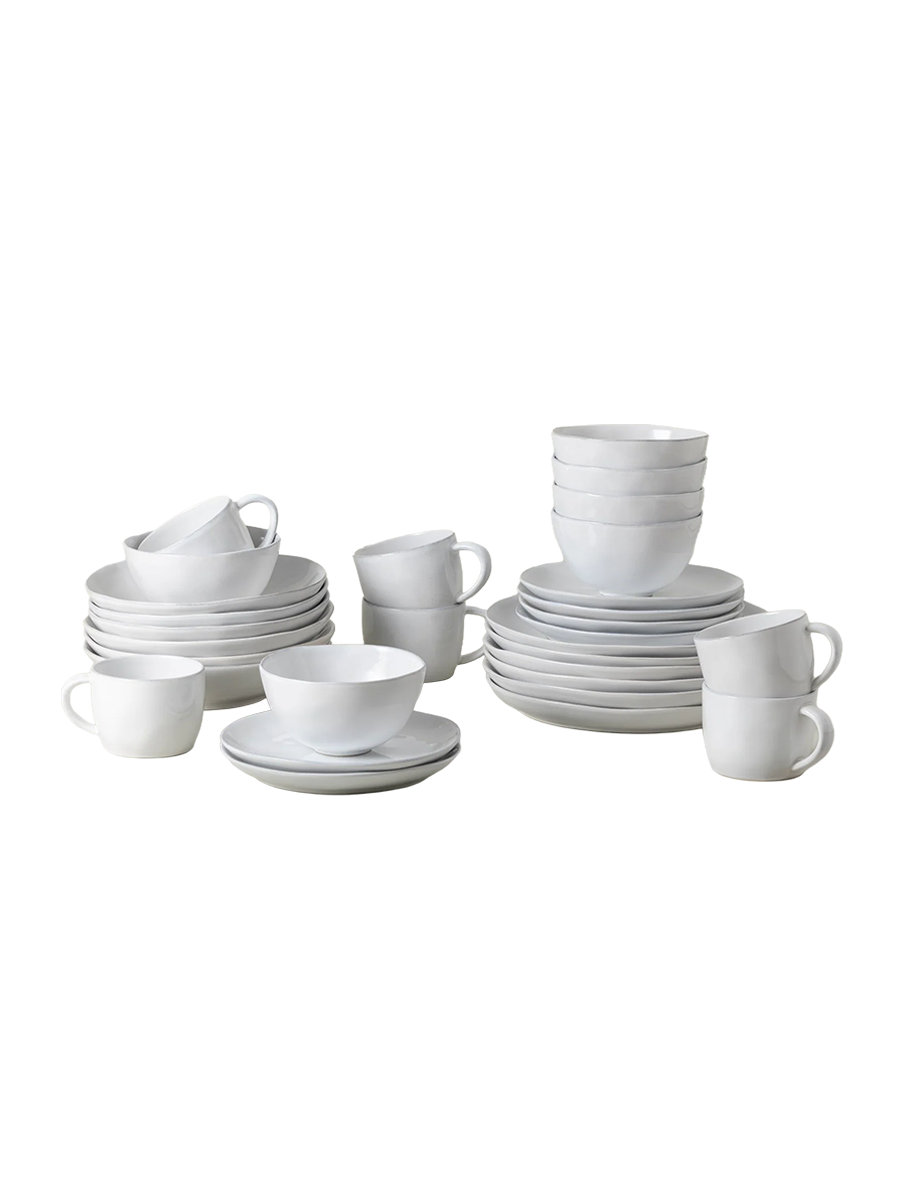 
Handmade Dinnerware Set "Livia White", 6 Persons, 30 Pieces