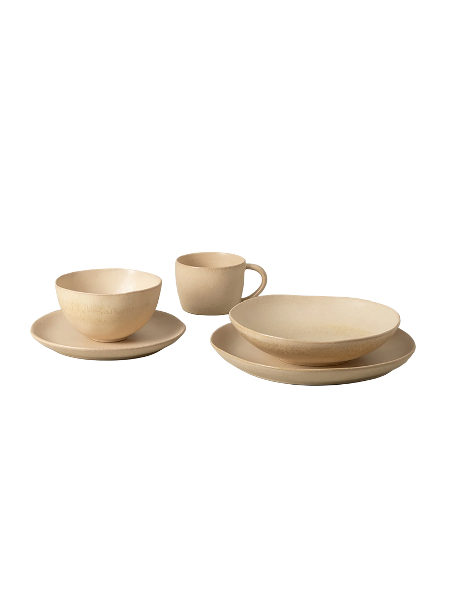 
Handmade Dinnerware Set "Livia Champagne", 5-piece