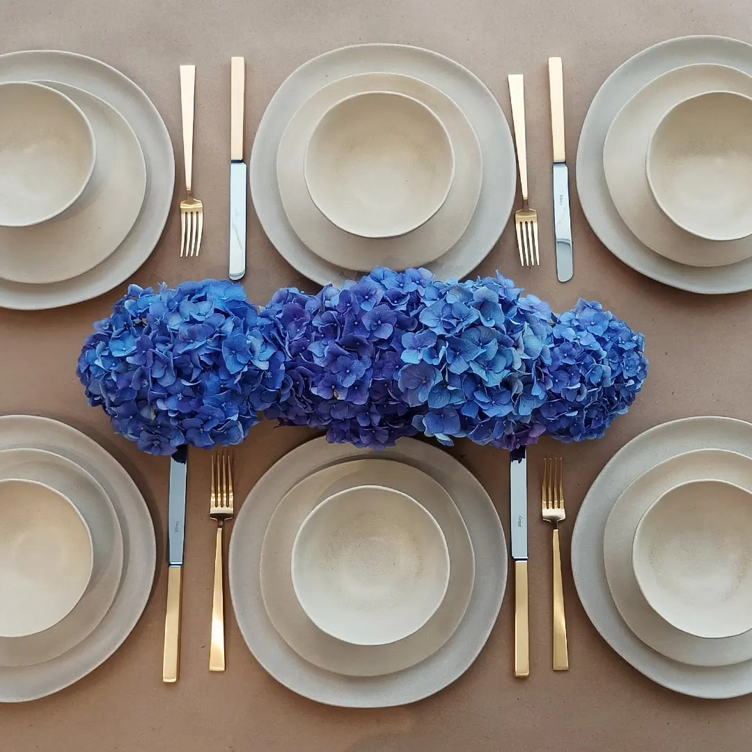 
Handmade Dinnerware Set "Livia Champagne", 5-piece