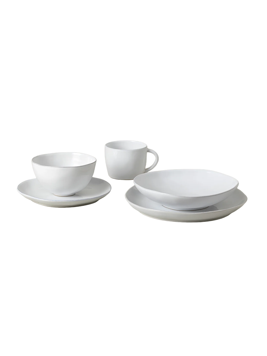 
Handmade Dinnerware Set "Livia White", 5-piece