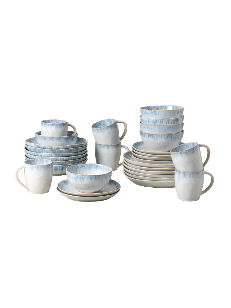 
Handmade Dinnerware Set "Brisa Blue" for 6 people, 30 pieces