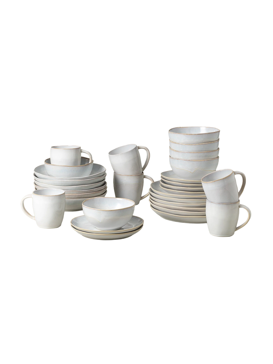 
Handcrafted Dinnerware Set "Brisa Salt", 6 Persons, 30-Piece