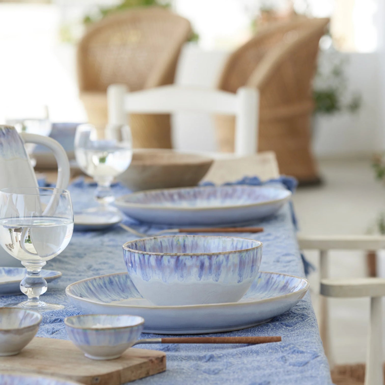 
Handmade, round soup/cereal bowl "Brisa" - Blue