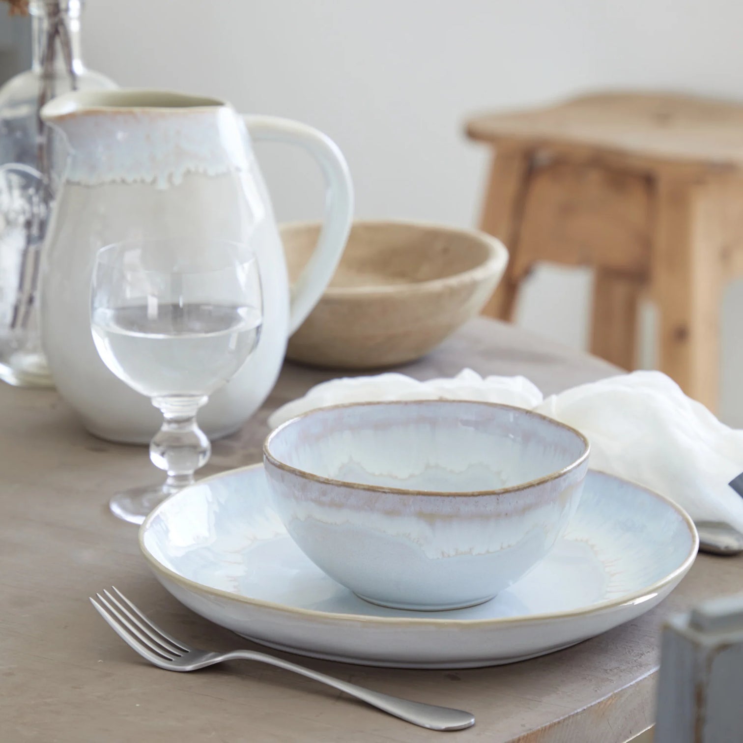 
Handmade, round soup/cereal bowl "Brisa" - Salt