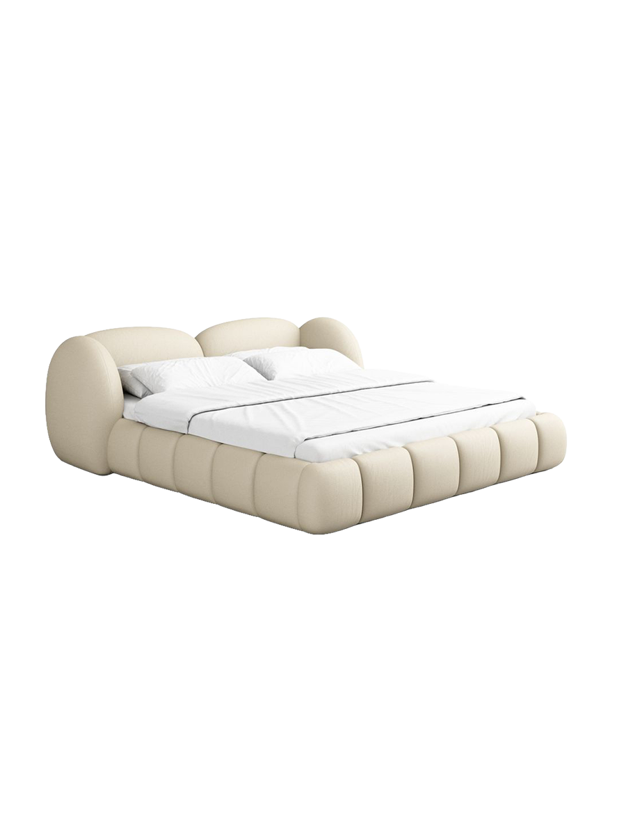 
Design Polsterbett „Amara“ mit Ablagefach, Kunstleder Beige - 140 x 200 cm