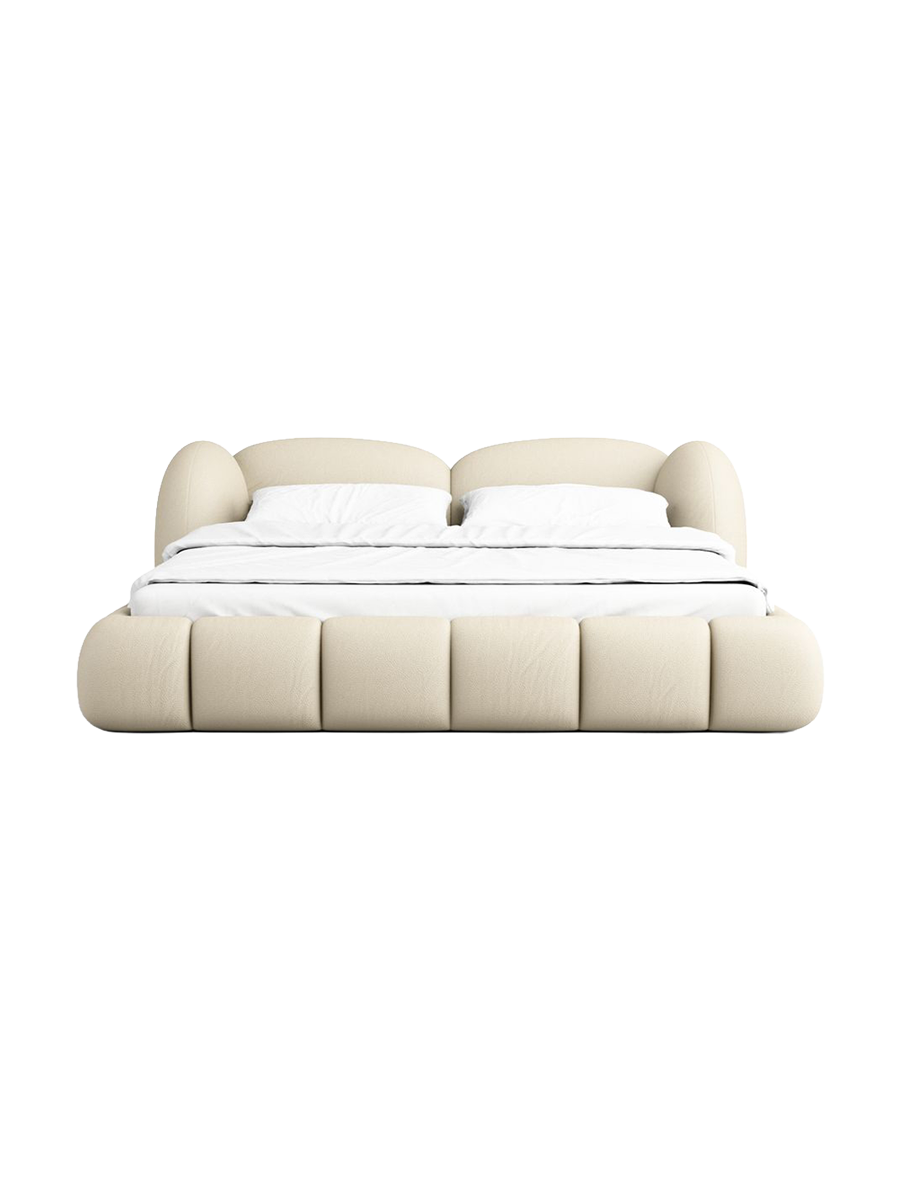 
Design Polsterbett „Amara“ mit Ablagefach, Kunstleder Beige - 140 x 200 cm