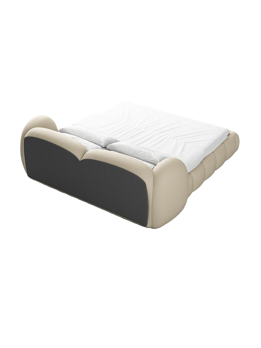 
Design Polsterbett „Amara“ mit Ablagefach, Kunstleder Beige - 140 x 200 cm