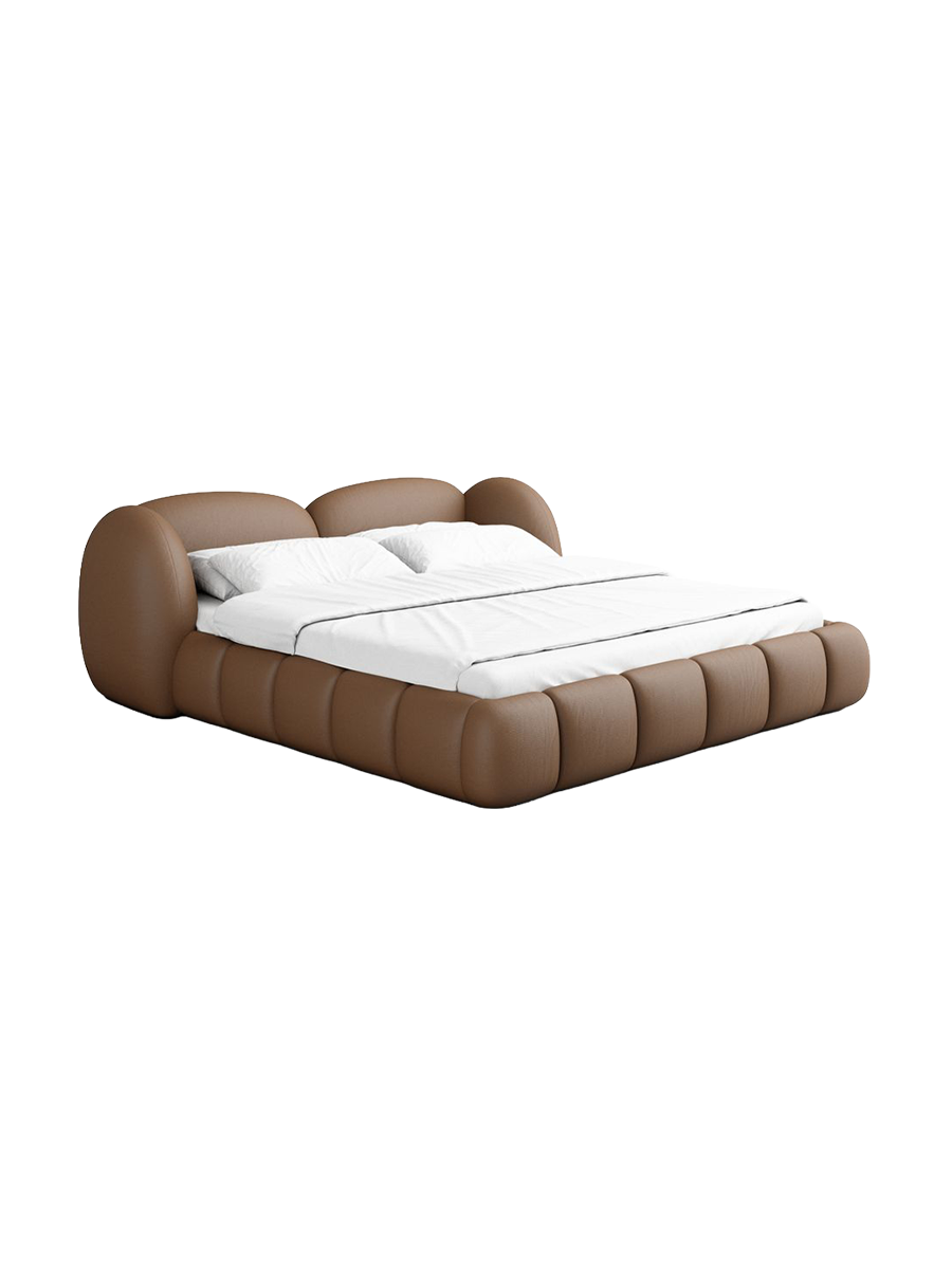 
Design Polsterbett „Amara“ mit Ablagefach, Kunstleder Choco Brown - 140 x 200 cm