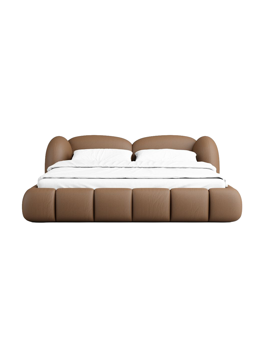 
Design Polsterbett „Amara“ mit Ablagefach, Kunstleder Choco Brown - 140 x 200 cm