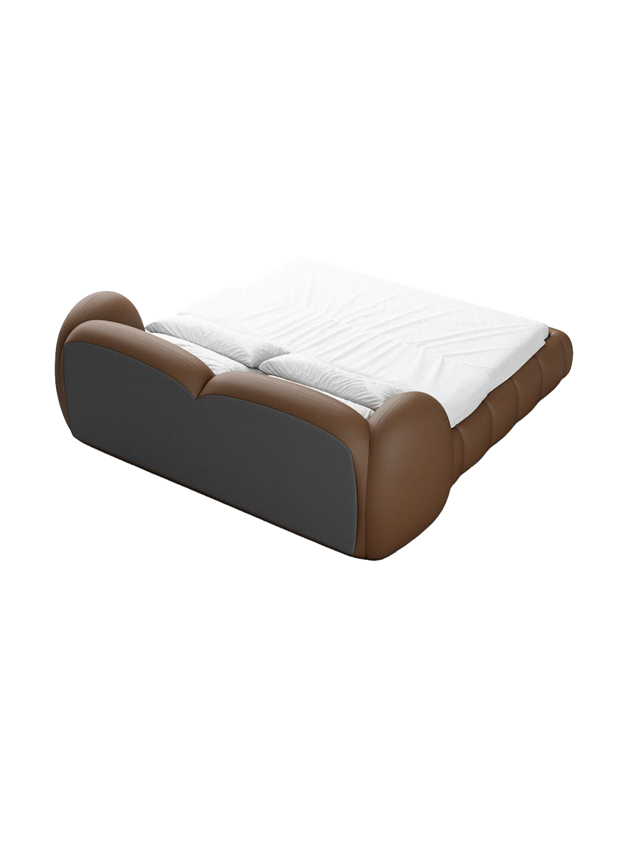 
Design Polsterbett „Amara“ mit Ablagefach, Kunstleder Choco Brown - 140 x 200 cm