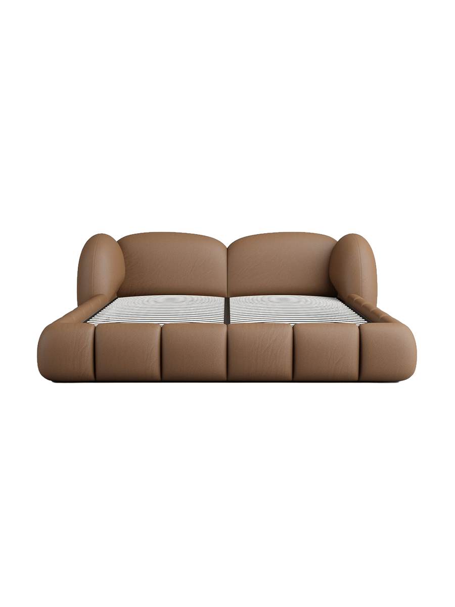 
Design Polsterbett „Amara“ mit Ablagefach, Kunstleder Choco Brown - 140 x 200 cm