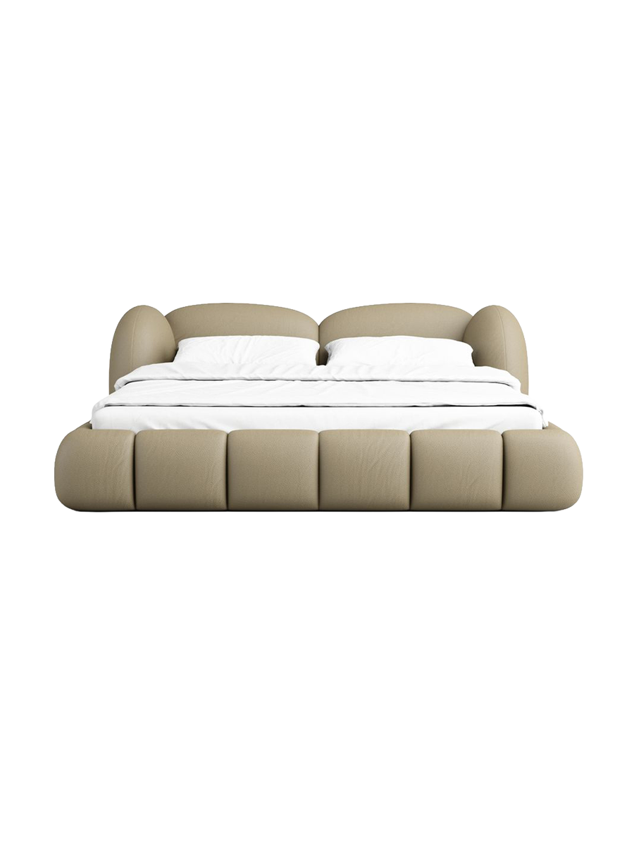 
Design Polsterbett „Amara“ mit Ablagefach, Kunstleder Beige dunkel - 140 x 200 cm