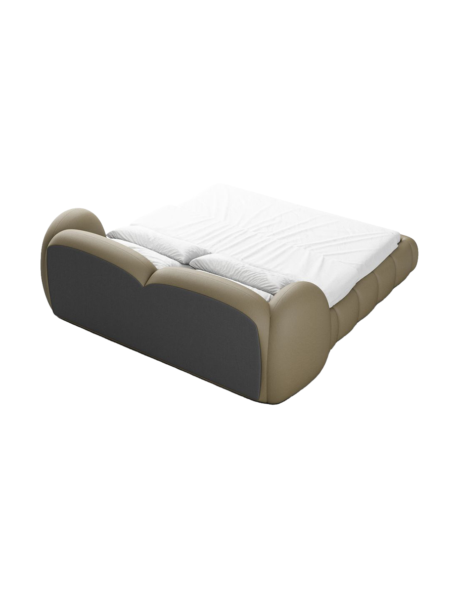 
Design Polsterbett „Amara“ mit Ablagefach, Kunstleder Beige dunkel - 140 x 200 cm